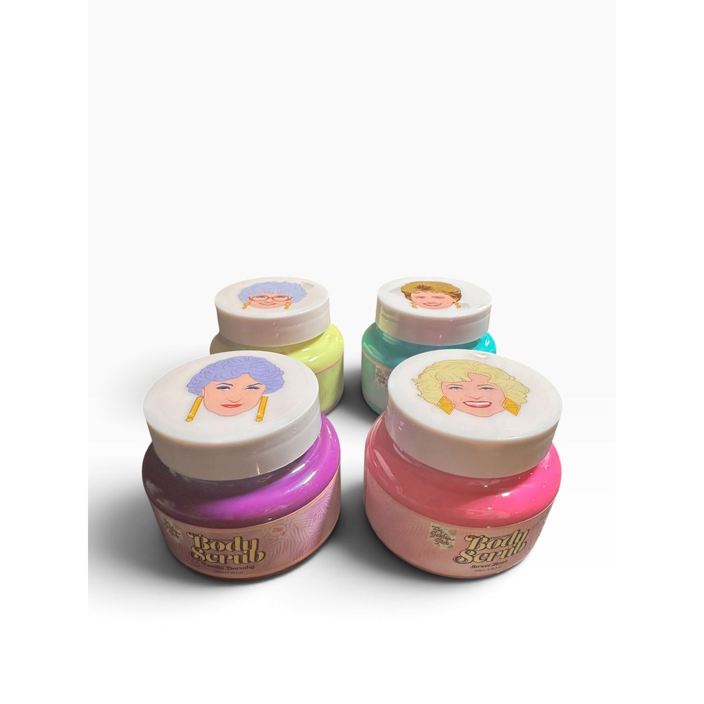 Golden Girls Body Scrub Set of 4 Strawberry Peachy Vanilla Sweet Rose 3.38oz - Picture 2 of 5